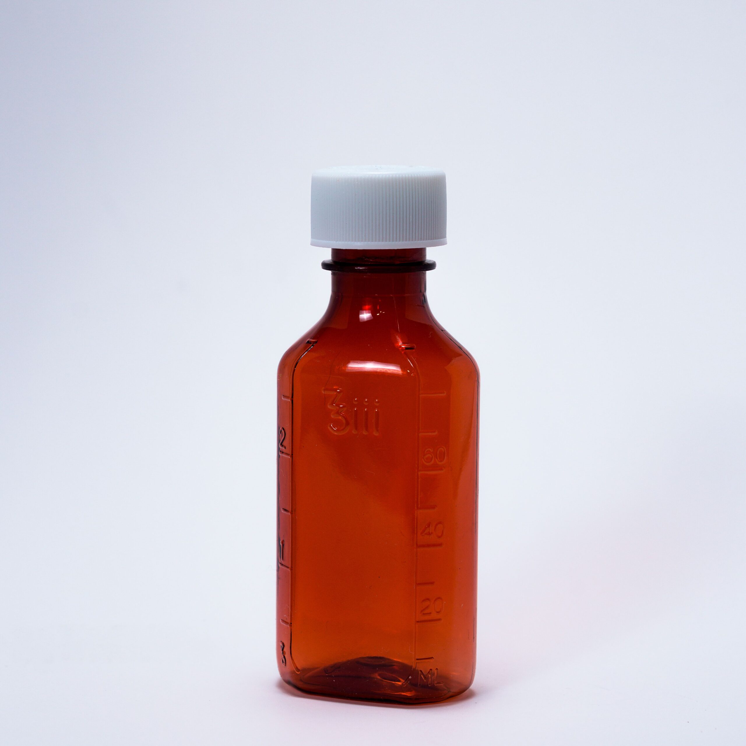 3 oz Amber Plastic Bottles - Child Resistant Caps (QTY 500)