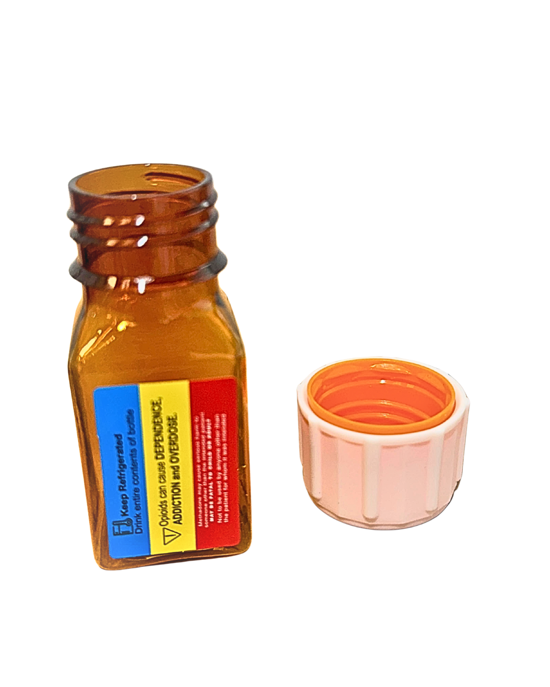 30ml Square Methadone Bottle - Tamper Evident with Auxiliary Label